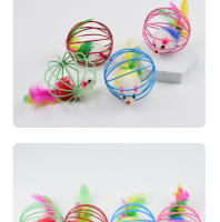 Jaula de juguete para gatos ratón plumas coloridas jaula de alambre pintada jaula de juguete para gatos ratón, juguete para gatos - details 9