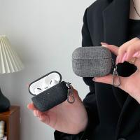 Funda protectora vaquera con patrón de tela para auriculares AirPodsPro2, 2022, 2023, hebilla de cinturón de PU - details 2