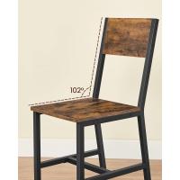 Sillas de Comedor, Juego de 4, Marco de Acero, Estilo Industrial, para Comedor, Salón, Cocina, Marrón Rústico y Negro - details 2