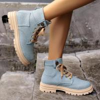 Botas planas martin para mujer, zapatos con cordones, botas cortas, moda de otoño - details 3