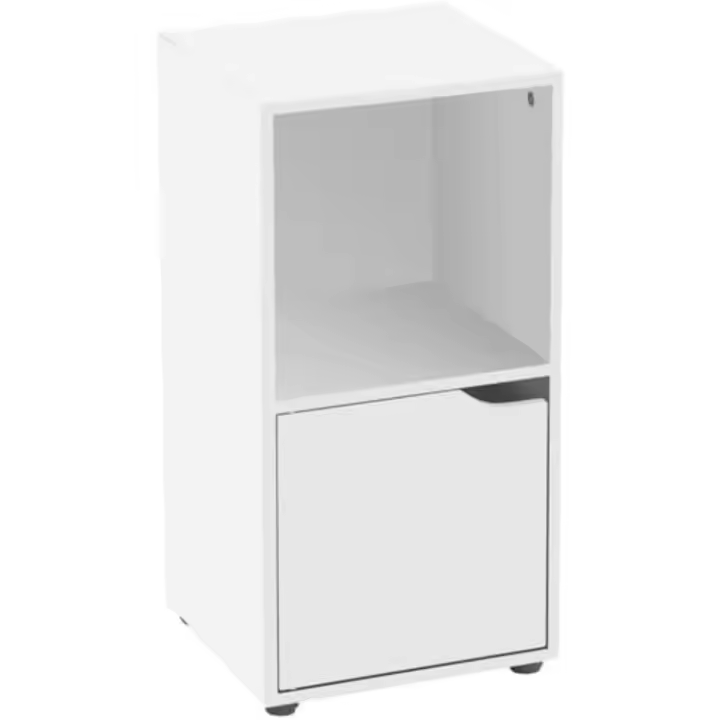 Estantería de Madera, Librería con Puerta y Compartimentos Abiertos, Mueble almacenaje, Organizador,en Color Natural de 119x29x59 cm para Estudio,Dormitorio,Salón, Oficina y Biblioteca - 1