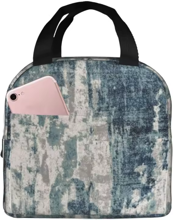 Bolsa de Almuerzo Boho Arcoíris con Luna Caja de Almuerzo Aislada Reutilizable con Bolsillo de Fronda para Trabajo, Picnic, Viajes - 1
