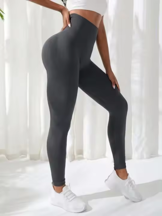 Pantalones de gimnasio para mujer, ropa deportiva de yoga, sin costuras, elásticos, cintura alta, ejercicio atlético, Fiess Leggings - 1
