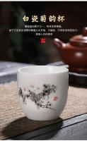 Yangzhi Jade Classic Ciruela Orquídea Bambú Crisantemo Maestro Dehua Porcelana Blanca Oficina y Hogar Taza de Té Grande - details 13
