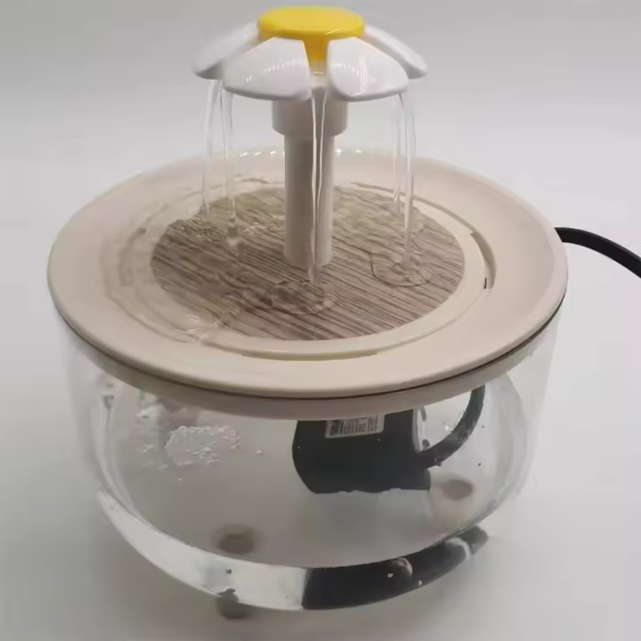 Fuente de agua eléctrica para mascotas, boquilla de flor transparente, dispensador de bebidas para mascotas, dispensador automático de agua para gatos y perros de gran capacidad - 1