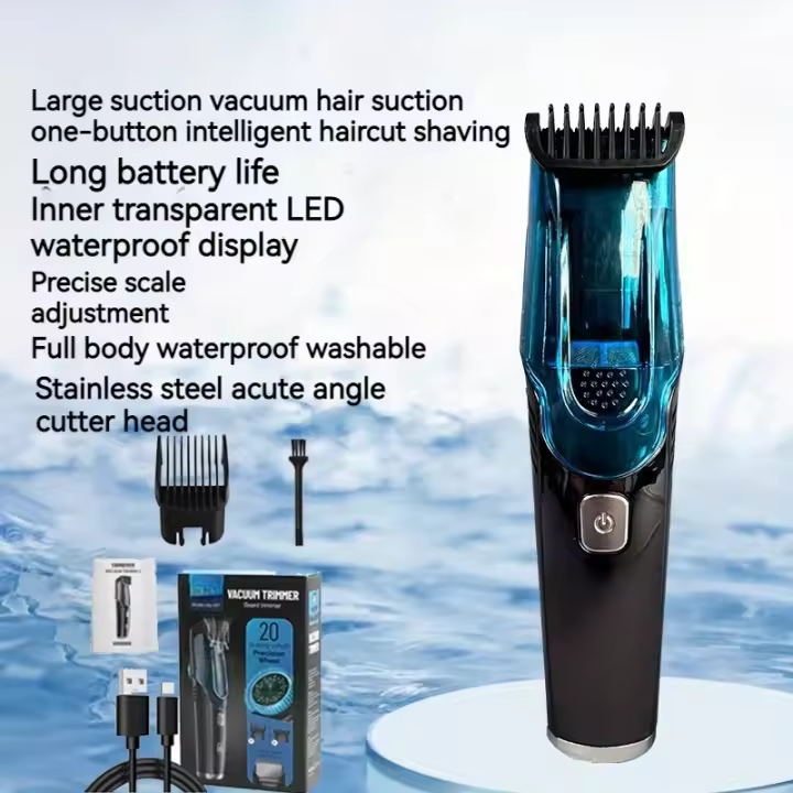 Afeitadora de Cepillo Cargable USB Cortapelos Inteligente Lavable Clippers de Barbero - 1