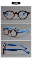 Gafas de lectura retro para PC para hombre y mujer con resina para presbicia, montura pequeña, cara redonda, garbanzos, tortuga - details 11