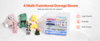 Cajas de almacenamiento apilables SucceBuy: transparentes, multiusos con esquinas redondeadas. Ideal para oficina, suministros de arte y manualidades ​ - details 0