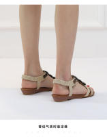 Sandalias de cuña estilo étnico, novedad verano 2025, zapatos de playa bohemios con cuentas, sandalias romanas antideslizantes - details 6