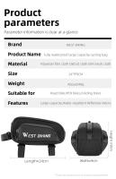 WEST BIKING-bolsa impermeable para cuadro delantero de bicicleta, con logotipo reflectante, para tubo superior de MTB, almacenamiento multicapa, accesorios para ciclismo - details 3