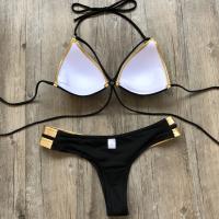 Conjunto de Bikini Dorado con Estampado Traje de Baño Sexy para Mujer Moda de Playa Verano 2025 - details 6