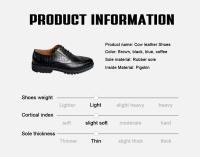 Hombres de cuero marrón de moda, zapatos de hombre transpirables de piel de vaca de capa superior, nuevo estilo cómodo, zapatos de patrón sólido de moda - details 8