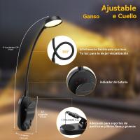 Nuevo clip libro luz lectura escritorio lámpara aprendizaje ojo lámpara LED tres colores oscurecimiento plegable creativa noche luz usb carga - details 6