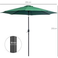 Parasol de Jardín con Manivela Ø295x250 cm Inclinable y Desmontable de Metal para Balcón, Piscina, Patio - details 51