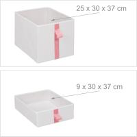 Caja de Juguetes para Niños Cómoda de 6 Cajones Material de Poliéster Blanco y Rosa - details 4
