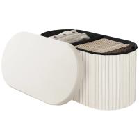 Taburete de almacenamiento plegable de MDF otomano de terciopelo con tapa acolchada extraíble, caja de almacenamiento creativa - details 6