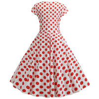 Falda de punto ondulado, corte en la cintura, temperamento, estampado de swing grande - details 2