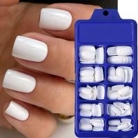 Set completo de decoración artificial acrílica para uñas de mujer, cuadrado blanco, 100 UDS, 10 tamaños para presionar en las uñas - details 0