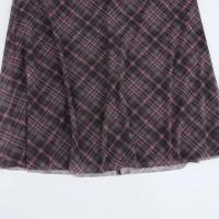 BUNO-Estilo europeo y americano primavera nuevos productos ropa de mujer contraste color empalme A-line dobladillo falda de tul a cuadros - details 3