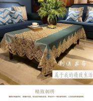 Mantel ENCE de lujo para salón, funda para dormitorio, papel tapiz para fiesta, bordado blanco americano, decoración de mesa de comedor - details 0