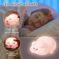Bonita lámpara LED de silicona con Sensor táctil para niños, luz nocturna de animales, decoración de cabecera, regalo de cumpleaños - details 0