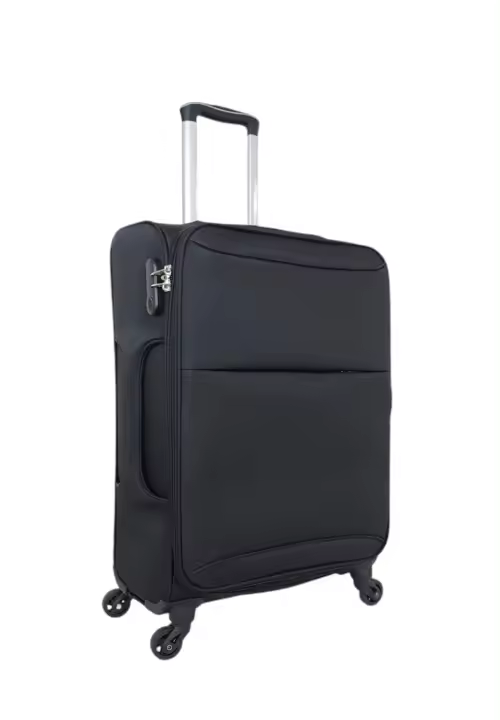 Maleta tamaño mediano Tela negra 66 x 44 x 25 cm Ultraligera 2,9 kg 4 360 °   ruedas giratorias - 1