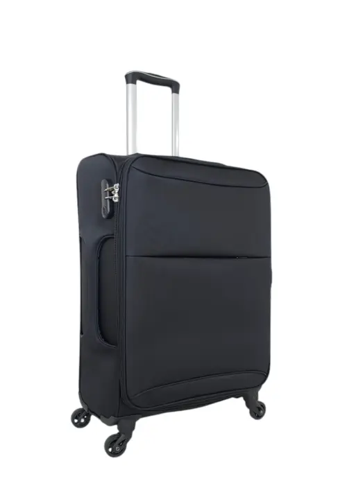 Maleta tamaño mediano Tela negra 66 x 44 x 25 cm Ultraligera 2,9 kg 4 360 °   ruedas giratorias - 1