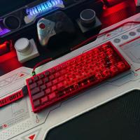 Llama roja dragón tecla PBT sublimación de cinco lados + PC transparente doble hechizo rojo transparente adecuado para teclado mecánico eje magnético (teclado no incluido) - details 5