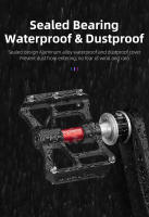 Pedales de Bicicleta ROCKBROS Mtb de Liberación Rápida CNC a Prueba de Lluvia Sello de Rodamiento de 8.2cm Amplio Antideslizante Cromo Molibdeno Material de Aleación de Aluminio CNC para Carretera - details 4