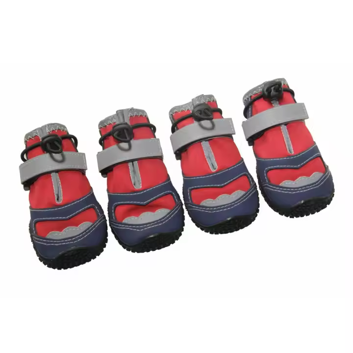 4 unids/set correa ajustable zapatos para perros antideslizantes cómodas botas para caminar para perros zapatos reflectantes impermeables para perros - 1