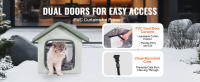 SucceBuy Casa elevada para gatos con calefacción, temperatura ajustable y temporizador, tela Oxford 600D, verde (pequeño) - details 5