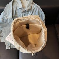 Mochilas simples de Color sólido con cordón, bolsos de hombro fruncidos de nailon de gran capacidad, mochila escolar informal ligera para estudiantes, viaje - details 2