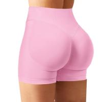 Pantalones cortos deportivos y de fitness para mujer con tirantes bajos acanalados, pantalones cortos de yoga, fitness y ejercicio, sartén delgada sin costuras - details 0