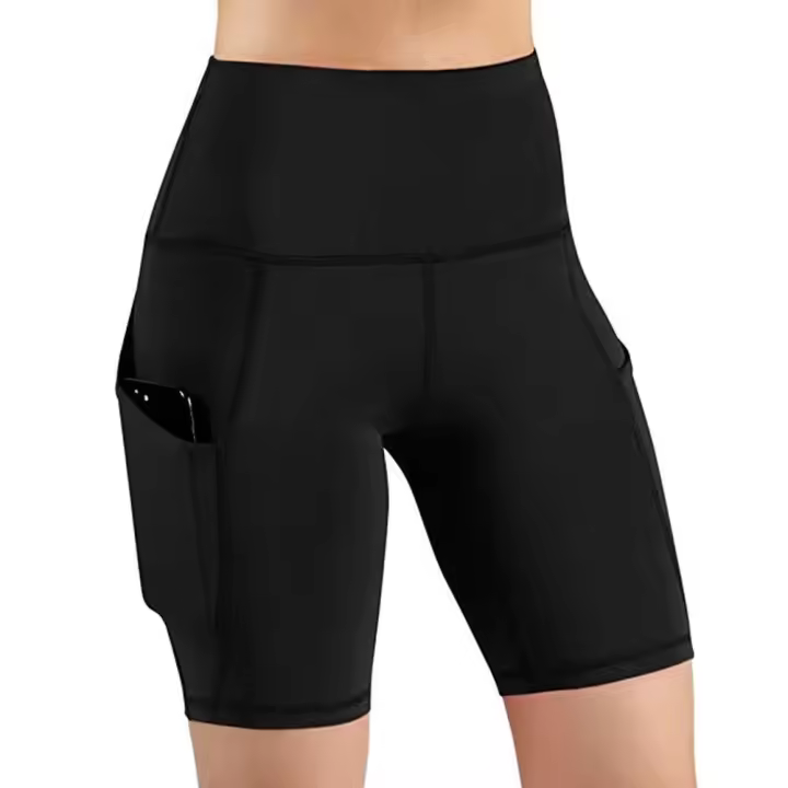 Shorts de Yoga Deportivos de Cintura Alta Uowu Para Mujeres Sin Costuras, Bolsillos Laterales, Entrenamiento, Correr, Gimnasio - 1