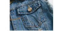 Chaleco de Denim de Algodón para Hombres Primavera-Verano Moda Callejera Retro con Tirantes, Sin Mangas, Tejido de Máquina - details 4