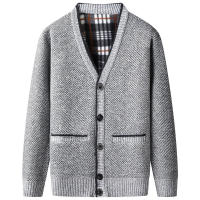 Otoño Invierno Casual cuello en V mantener caliente Tops al aire libre suelto versátil tejido polar abrigo nuevo sólido moda Cardigans suéter hombre - details 4