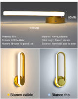 Lámpara Led de pared moderna para interior de dormitorio, luz de mesita de noche para el baño del hogar, candelabro de pared nórdico, color negro y dorado - details 3