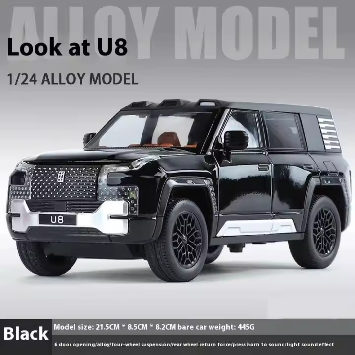 Modelo de Coche de Aleación BYD LOOK UPAT U8 SUV a Escala 1:24 Juguete de Pulga y Luz con Sonido - 1