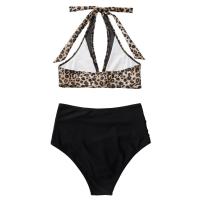 Conjunto de Bikini de Cintura Alta Traje de Baño Negro Ajustable para Mujeres Control de Barriga - details 14