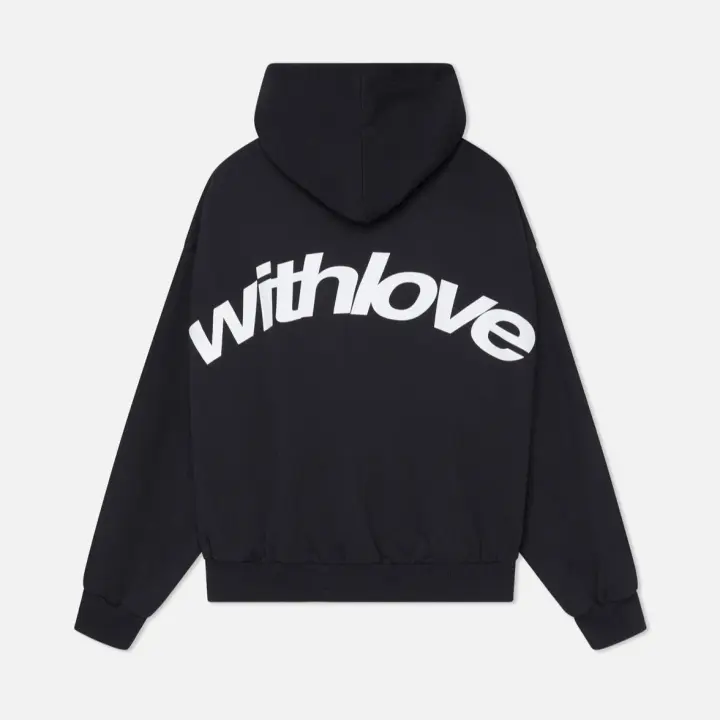 Sudadera con capucha con estampado de letras grandes, Sudadera con capucha de hip-hop, chaqueta retro de manga larga - 1