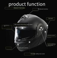 Motocicleta de doble lente con visera solar interna, ajustable para todos, con casco de cara completo montado - details 1