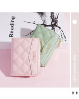 Cartera Corta y Delgada con Múltiples Ranuras Color Sólido Elegante para Chicas - details 11