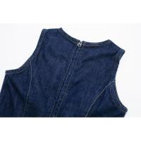 OUWU- Vestido Vaquero Corto Para Mujer, Prenda Ajustada Con Cuello Redondo Y Cintura Sin Mangas, Novedad De Primavera 2025 - details 11