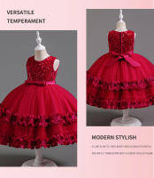 Vestido Formal de Tul Abullonado para Bebé Princesa de Encaje para Fiesta de Cumpleaños de Niña de las Flores Infantil - details 11