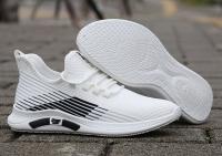Zapatillas de Malla Transpirable para Hombres Suela de Goma Antideslizante, Cómoda para Todas las Temporadas Diseño Deportivo Elegante en Blanco y Negro - details 1