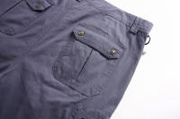 Summer men's cotton multi-pocket solid color 7-point Library, casual sports shorts - details 11