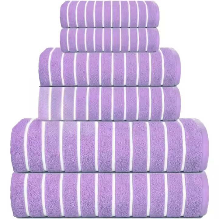 Juego de Toallas Egipcias de Algodón Suave 139l. x 69an 6 Piezas 2 Toallas de Baño, 2 Toallas de Mano, 2 Paños - 1