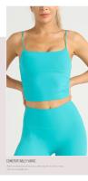 Tops con tirantes de Color sólido para mujer, ropa de Yoga deportiva, con pliegues, transpirable, para gimnasio, entrenamiento, correr - details 9