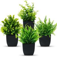 1/4 UDS bonsái Artificial árboles verdes plantas de hierba ETA flores falsas decoración del jardín del hogar fiesta de boda - details 25