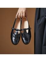 Zapatos de mujer hechos a mano, primavera y verano 2025, nuevos, estilo retro Mary Jane, japoneses y coreanos, planos con cordones. - details 3